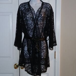 Lovehoney lingerie flaunt me floral lace robe Plus Size  1X  NWT